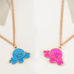 Girls Octopus Necklace Different Moods Double Sides Necklace Gift For Kids