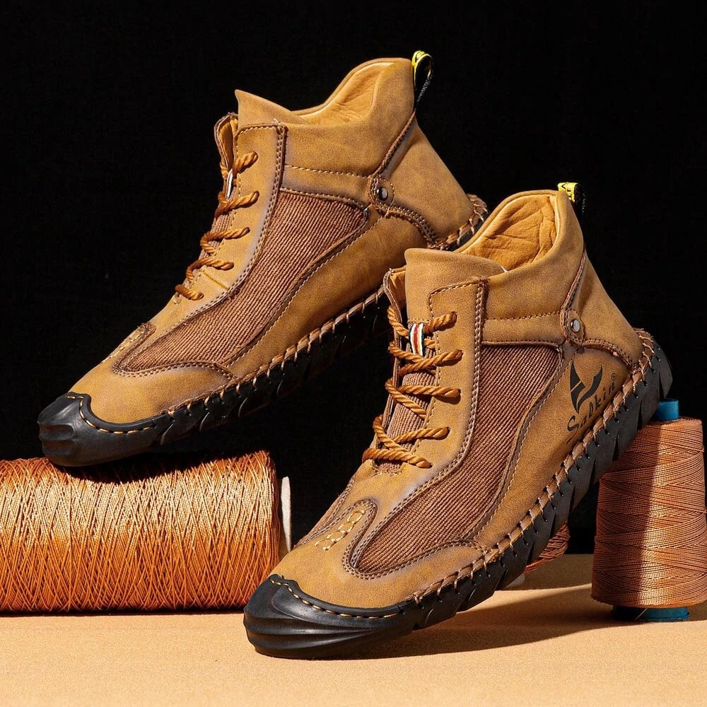 YEWNUW Leather Ankle Boots for Climbing Trekking