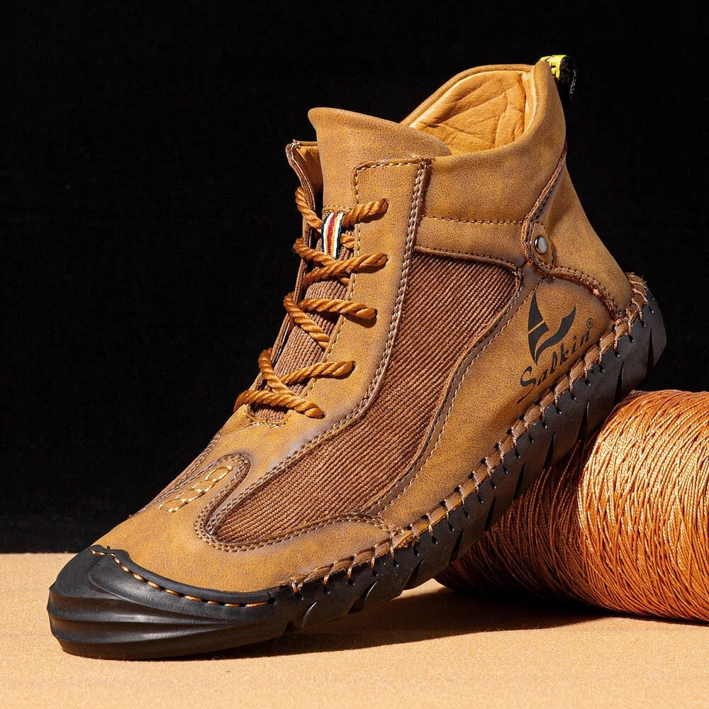 YEWNUW Leather Ankle Boots for Climbing Trekking