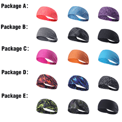 3pcs Multicolor Sports Headband for Fitness Yoga