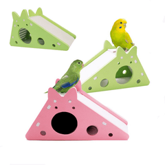 Wooden Bird Slide Toy House for Small Pets