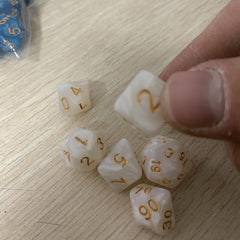 7PCS Random Polyhedral Dice Set with Pearlized Effect