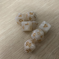 7PCS Random Polyhedral Dice Set with Pearlized Effect