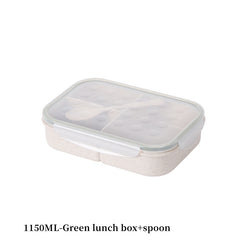 Portable 3 Grid Lunch Box with Fork & Spoon
