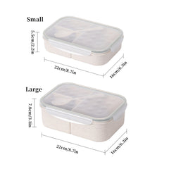 Portable 3 Grid Lunch Box with Fork & Spoon
