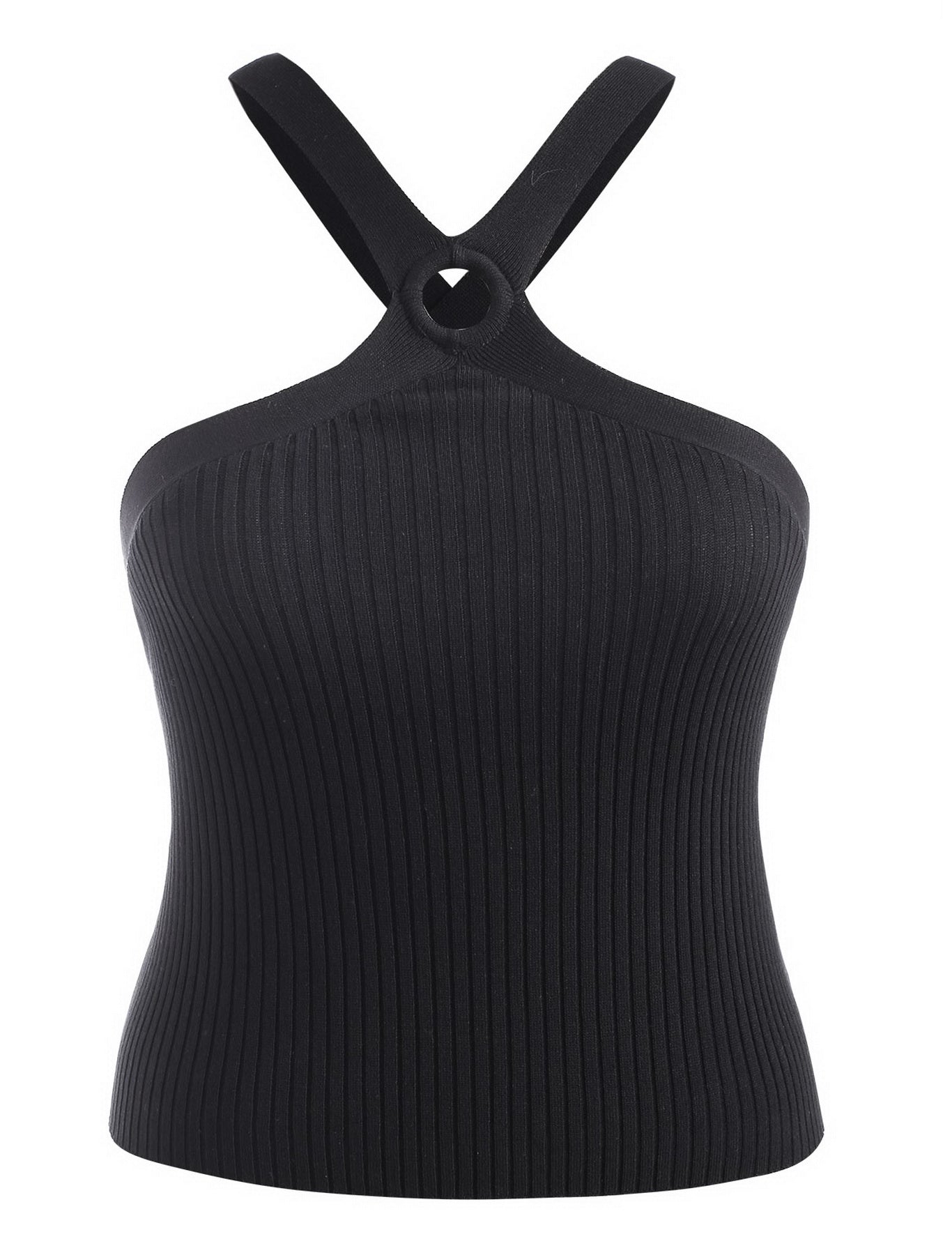Ribbed Cut Out Cross Back Cami Top
