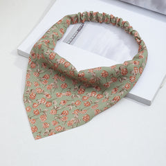 Floral Print Triangle Scarf Hair Wrap Elastic Headband Bandana