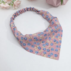 Floral Print Triangle Scarf Hair Wrap Elastic Headband Bandana