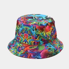 Plant Print Fisherman Hat Outdoor Sun Protection Hat