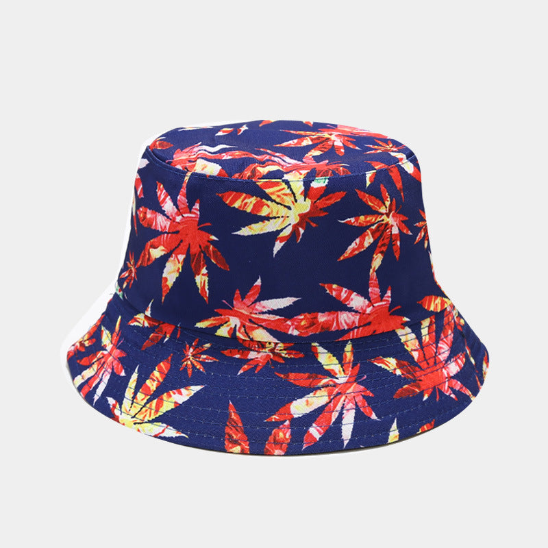 Plant Print Fisherman Hat Outdoor Sun Protection Hat