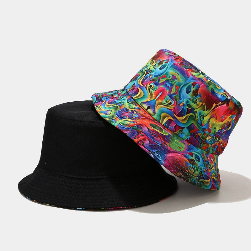 Plant Print Fisherman Hat Outdoor Sun Protection Hat