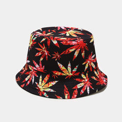 Plant Print Fisherman Hat Outdoor Sun Protection Hat