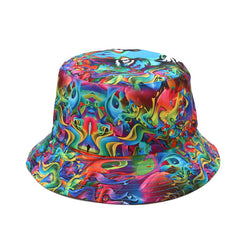 Plant Print Fisherman Hat Outdoor Sun Protection Hat