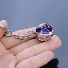 Constellation Luminous Keychain Glass Ball Pendant Zodiac Keychain