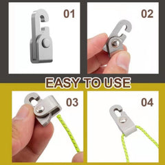 Easy Tighten Rope Kit For Camping Automatic Lock Hooks Tent Accessories