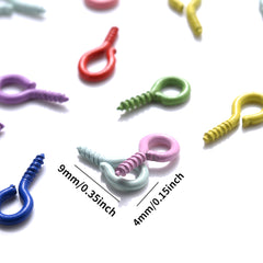 100Pcs 4x9mm Sheep Eyes Nail Screw for DIY Jewelry Making