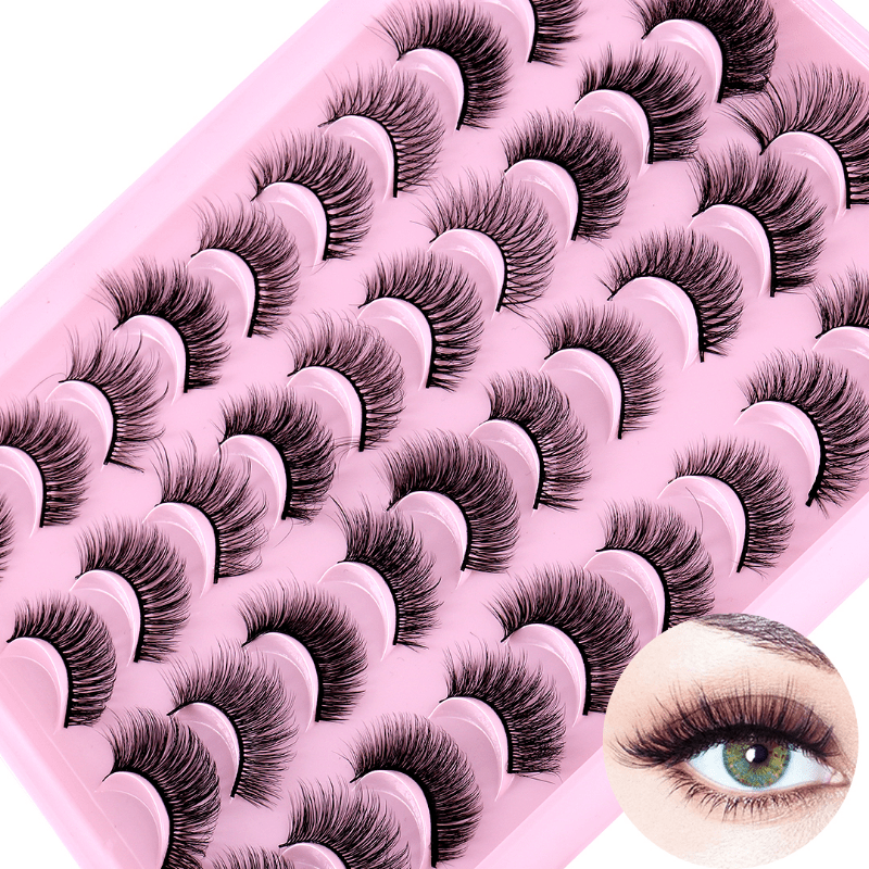 20 Pairs Faux Mink Lashes 3D Effect Volume False Eyelashes