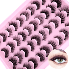 20 Pairs Faux Mink Lashes 3D Effect Volume False Eyelashes