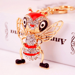 Alloy Enamel Bee Keychain Bag Accessory