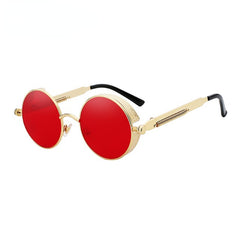 Round Metal Sunglasses Steampunk Retro Vintage UV400