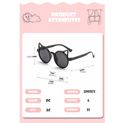 Boys Cat Ear Round Sunglasses for Sun Protection