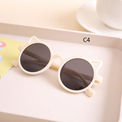 Boys Cat Ear Round Sunglasses for Sun Protection