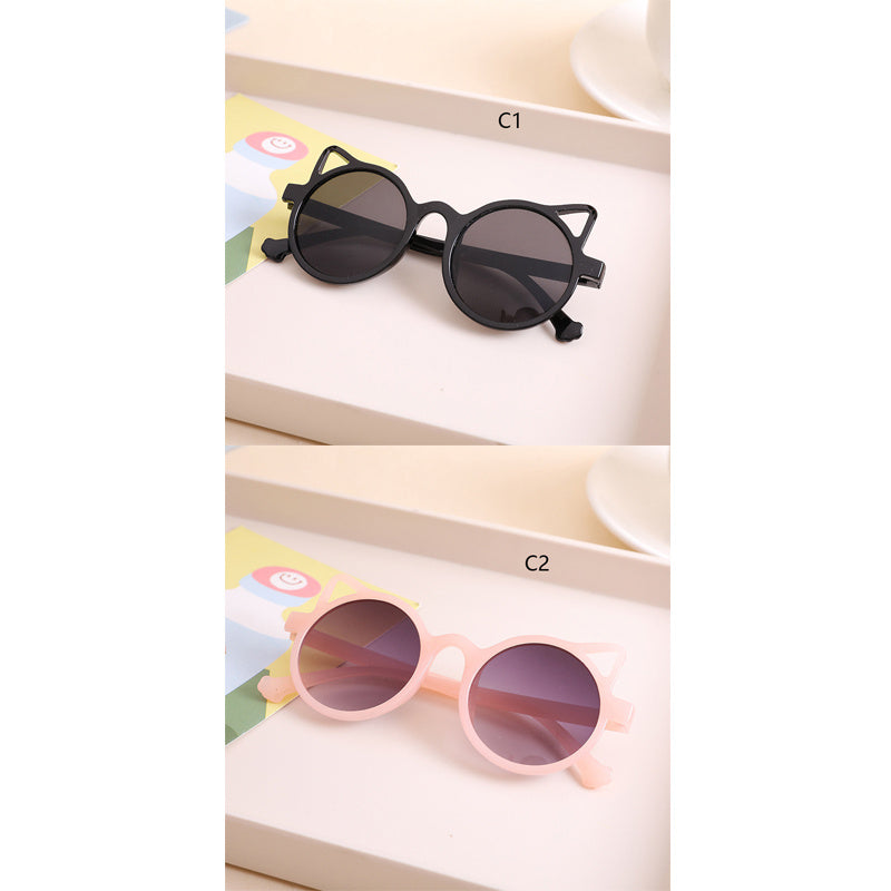 Boys Cat Ear Round Sunglasses for Sun Protection