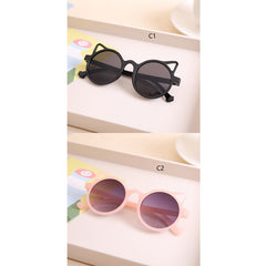 Boys Cat Ear Round Sunglasses for Sun Protection