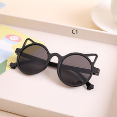 Boys Cat Ear Round Sunglasses for Sun Protection