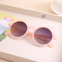 Boys Cat Ear Round Sunglasses for Sun Protection