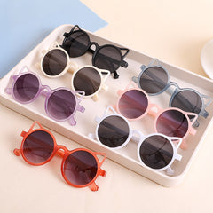 Boys Cat Ear Round Sunglasses for Sun Protection