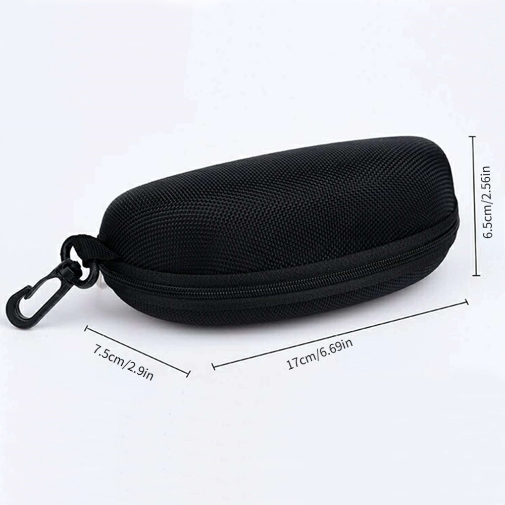 Large Zipper Sunglasses Case Anti Pressure Glasses Pouch with Hook