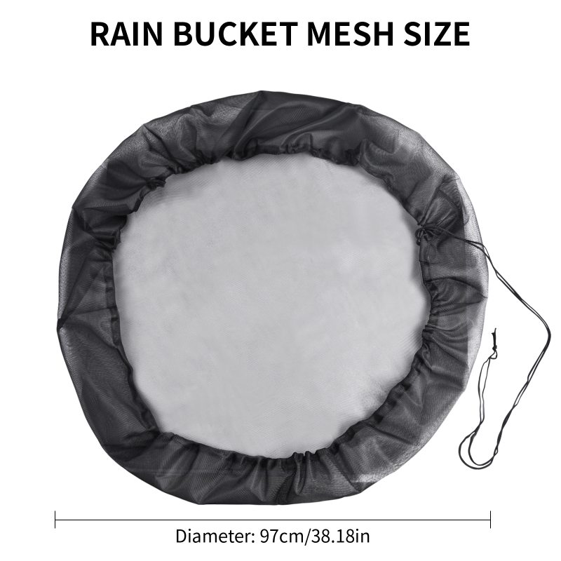 Rain Barrel Net Cover with Drawstring Water Butt Netting