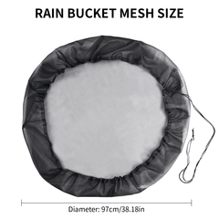 Rain Barrel Net Cover with Drawstring Water Butt Netting