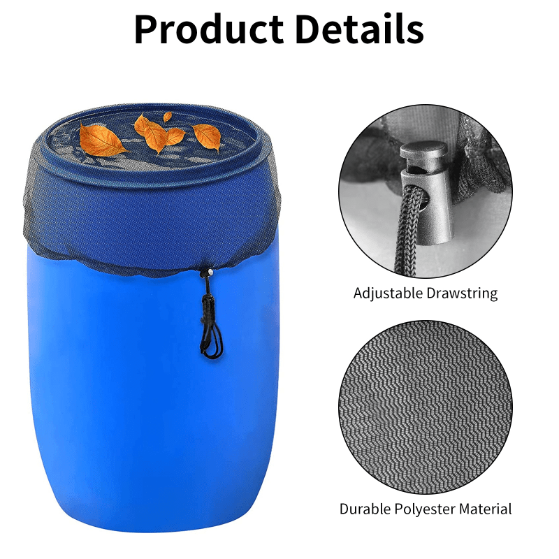 Rain Barrel Net Cover with Drawstring Water Butt Netting