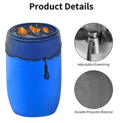 Rain Barrel Net Cover with Drawstring Water Butt Netting