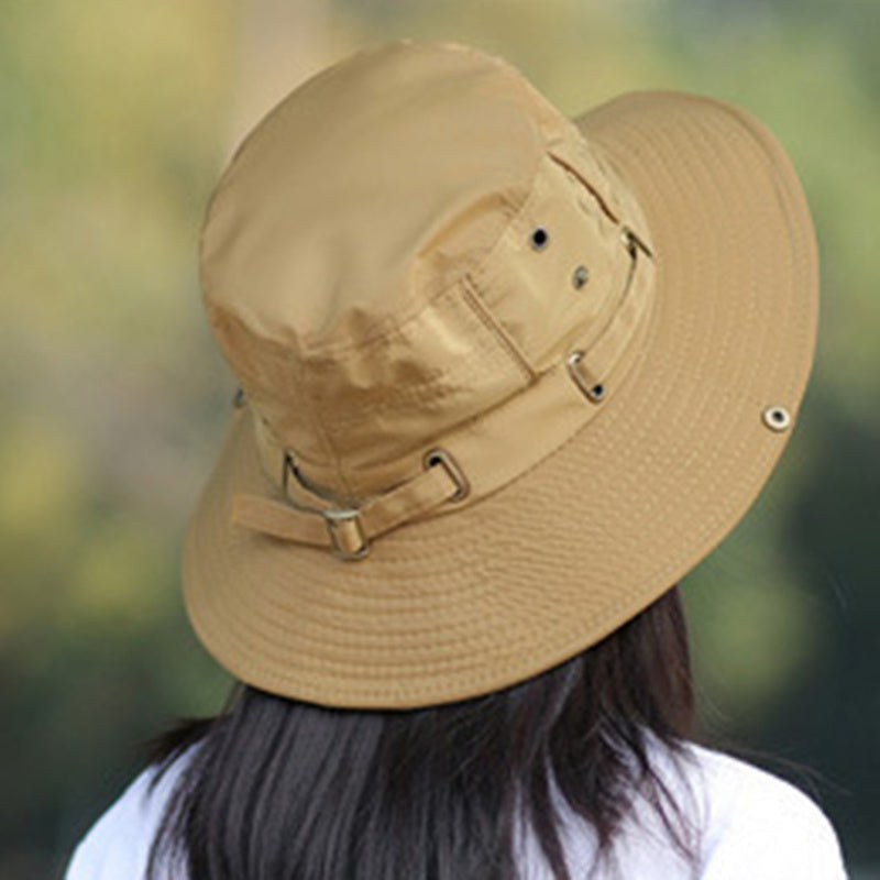 Adjustable Bucket Hat Women Casual Fisherman Cap Outdoor Sunscreen Travel Beach