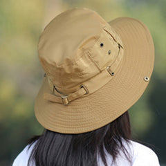Adjustable Bucket Hat Women Casual Fisherman Cap Outdoor Sunscreen Travel Beach