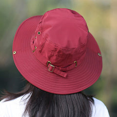 Adjustable Bucket Hat Women Casual Fisherman Cap Outdoor Sunscreen Travel Beach