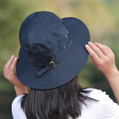 Adjustable Bucket Hat Women Casual Fisherman Cap Outdoor Sunscreen Travel Beach