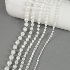 5M ABS Pearl Round Beads Cotton Line Chain Trim Garland Strand