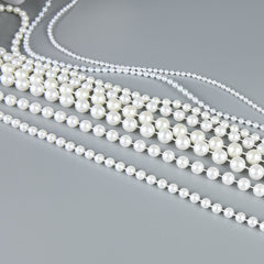 5M ABS Pearl Round Beads Cotton Line Chain Trim Garland Strand