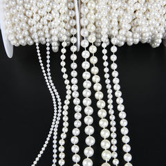 5M ABS Pearl Round Beads Cotton Line Chain Trim Garland Strand