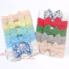 5pcs Elastic Bow Headbands for Girls' Outfits