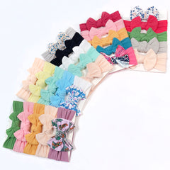 5pcs Elastic Bow Headbands for Girls' Outfits