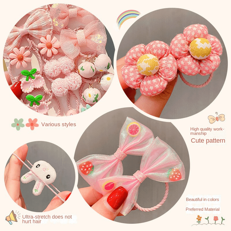 20pcs Cartoon Hair Ties: Ideal Holiday Gift for Girls
