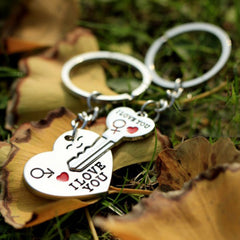 Heart Shaped Metal Keychain with Smile Charm