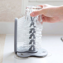 Glass Cup Cleaning Brush with Suction Cup - Kitchen Water Cup Brush