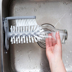 Glass Cup Cleaning Brush with Suction Cup - Kitchen Water Cup Brush