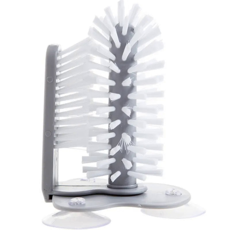 Glass Cup Cleaning Brush with Suction Cup - Kitchen Water Cup Brush